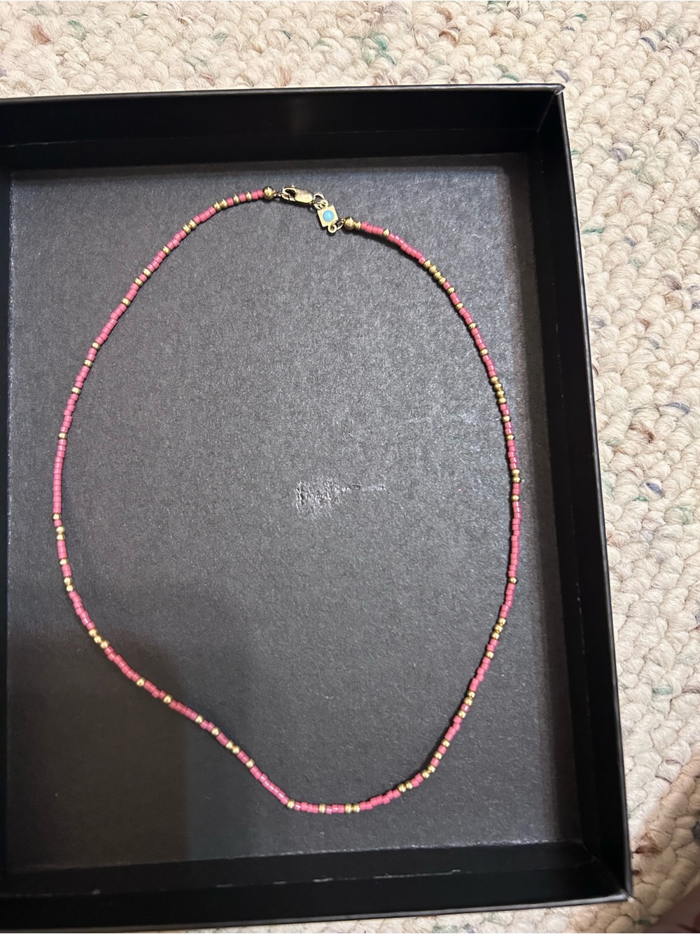 Enewton Delicate Pink Beaded Necklace with Gold Accents